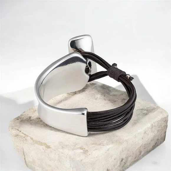 UNO de 50 Silver Bracelet with Green Stone - Picture 2 of 2